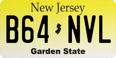 NJ license plate B64NVL