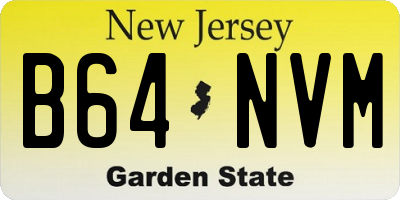 NJ license plate B64NVM