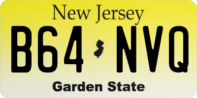 NJ license plate B64NVQ