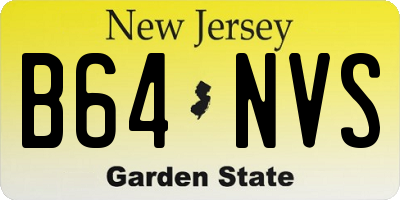 NJ license plate B64NVS