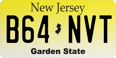 NJ license plate B64NVT