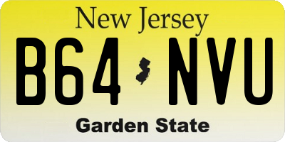 NJ license plate B64NVU