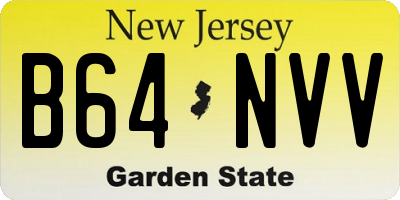NJ license plate B64NVV