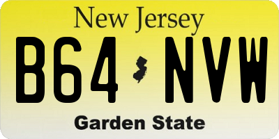 NJ license plate B64NVW