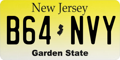 NJ license plate B64NVY