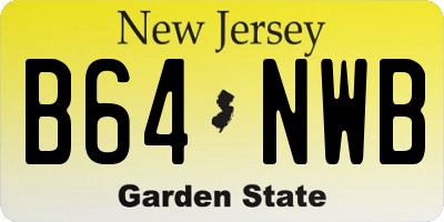 NJ license plate B64NWB