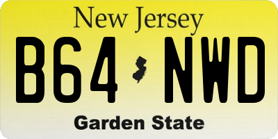NJ license plate B64NWD