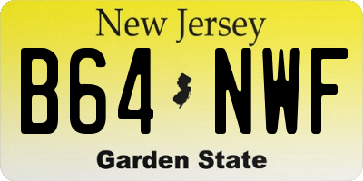 NJ license plate B64NWF