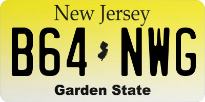 NJ license plate B64NWG