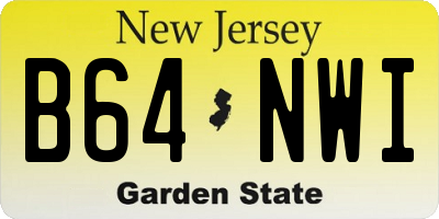 NJ license plate B64NWI