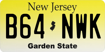 NJ license plate B64NWK