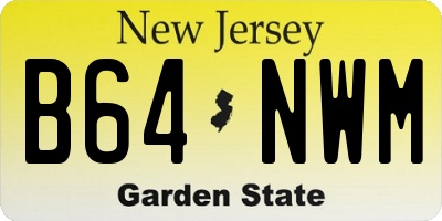 NJ license plate B64NWM