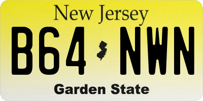 NJ license plate B64NWN