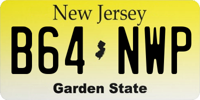 NJ license plate B64NWP