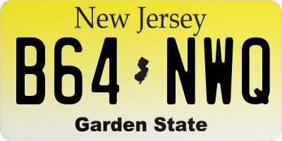 NJ license plate B64NWQ