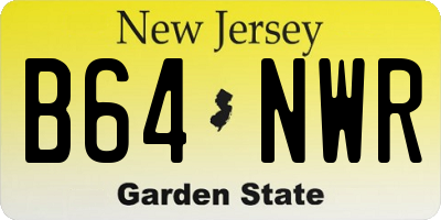 NJ license plate B64NWR