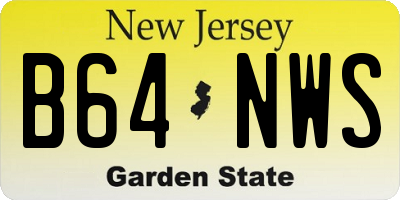 NJ license plate B64NWS