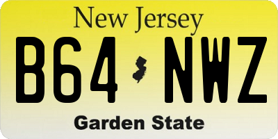 NJ license plate B64NWZ