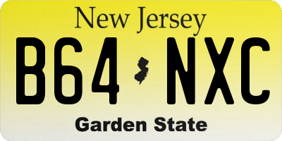 NJ license plate B64NXC