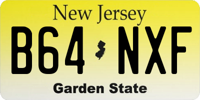 NJ license plate B64NXF