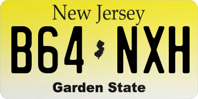 NJ license plate B64NXH