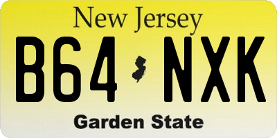NJ license plate B64NXK