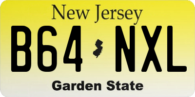 NJ license plate B64NXL