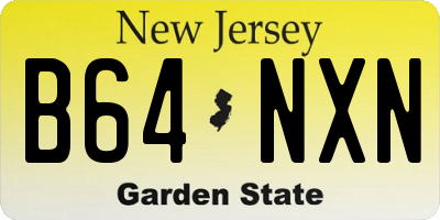 NJ license plate B64NXN