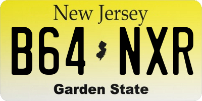 NJ license plate B64NXR