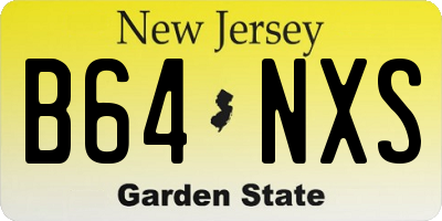 NJ license plate B64NXS