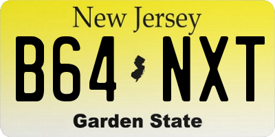 NJ license plate B64NXT