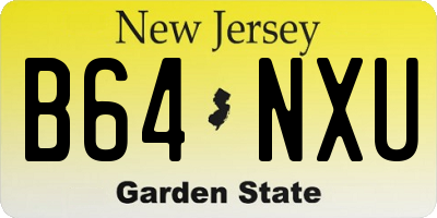 NJ license plate B64NXU