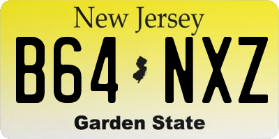 NJ license plate B64NXZ