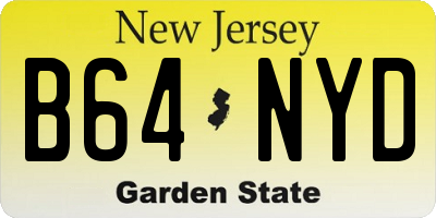 NJ license plate B64NYD