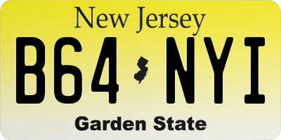 NJ license plate B64NYI