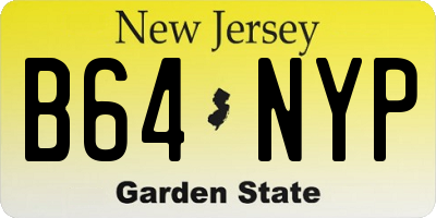 NJ license plate B64NYP