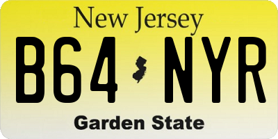 NJ license plate B64NYR
