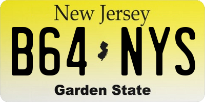 NJ license plate B64NYS