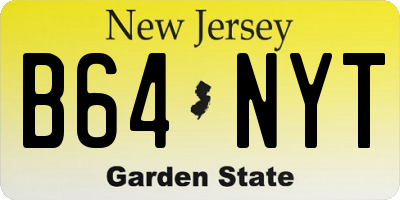 NJ license plate B64NYT