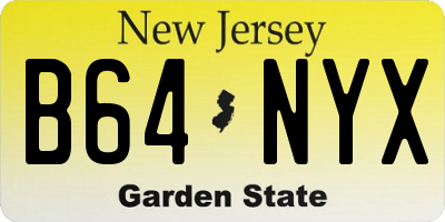 NJ license plate B64NYX