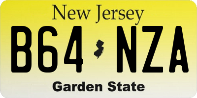 NJ license plate B64NZA