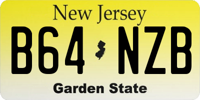 NJ license plate B64NZB