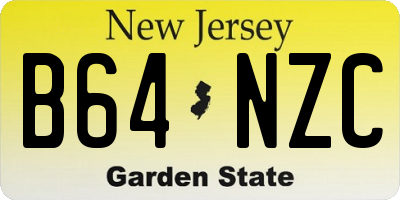 NJ license plate B64NZC