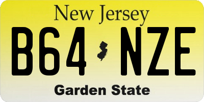 NJ license plate B64NZE