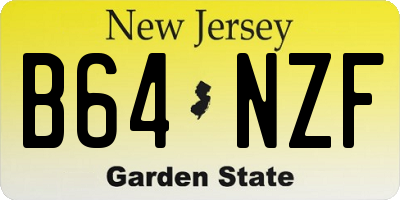 NJ license plate B64NZF