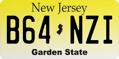 NJ license plate B64NZI