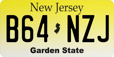 NJ license plate B64NZJ