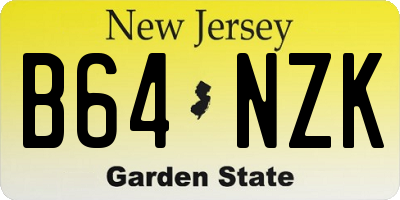 NJ license plate B64NZK