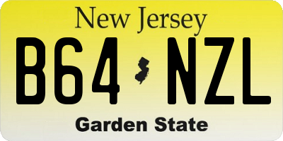 NJ license plate B64NZL