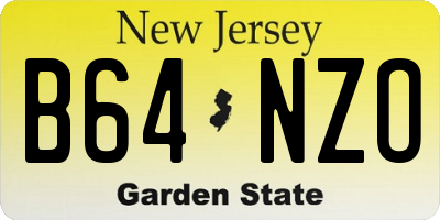NJ license plate B64NZO